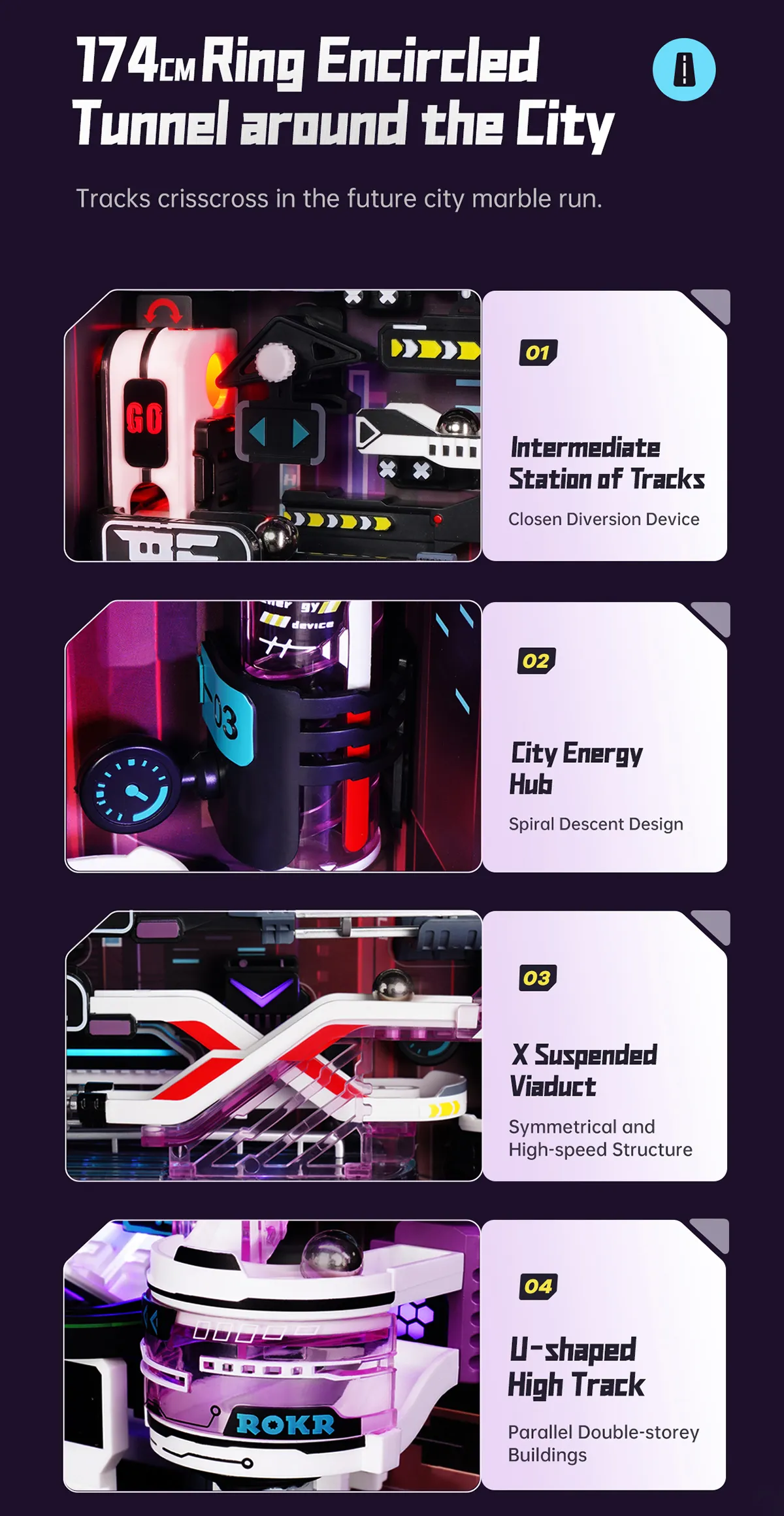 rokr the future city marble run mechanical 3d puzzle mr02s