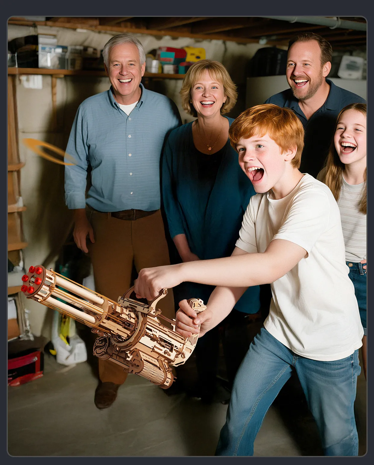 rokr rotating barrel machine gun 3d wooden puzzle lqa01