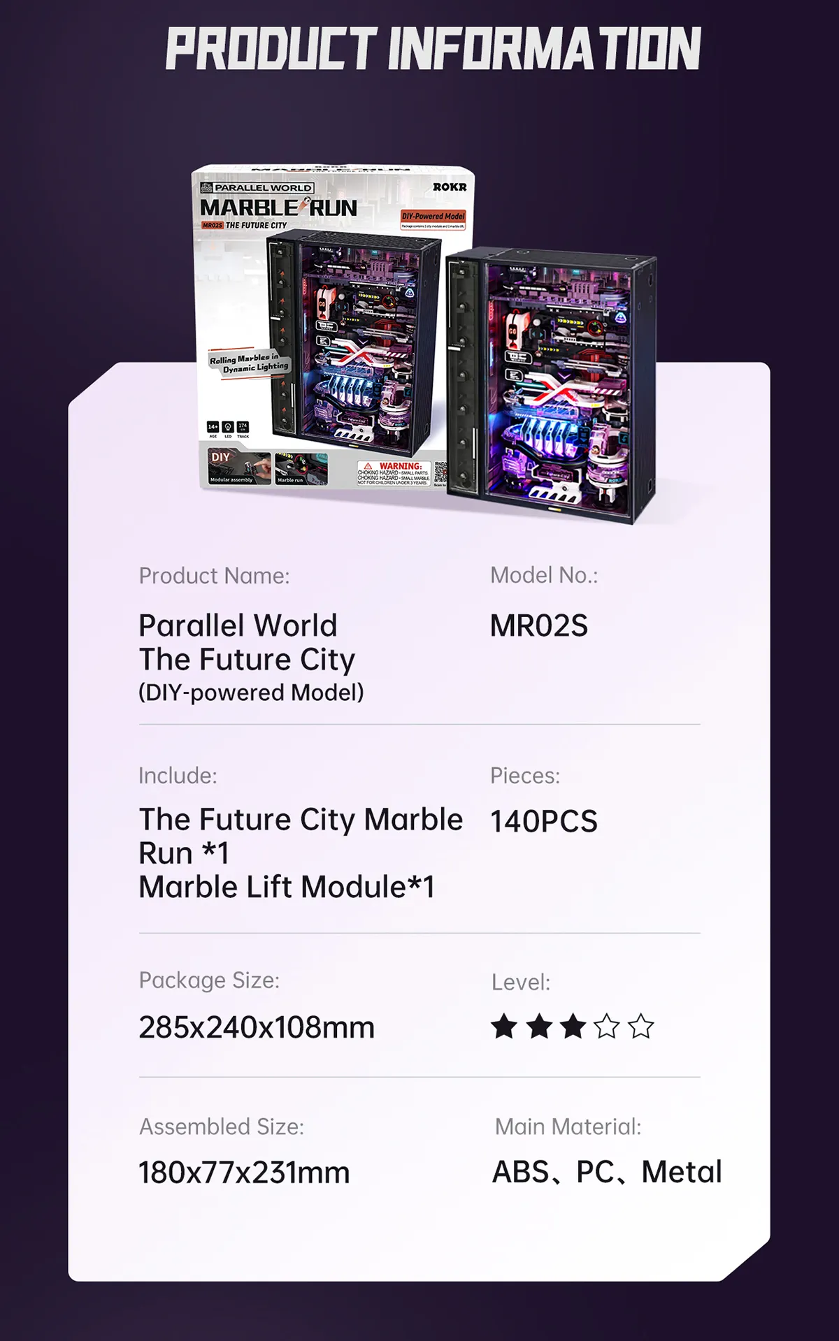 rokr the future city marble run mechanical 3d puzzle mr02s