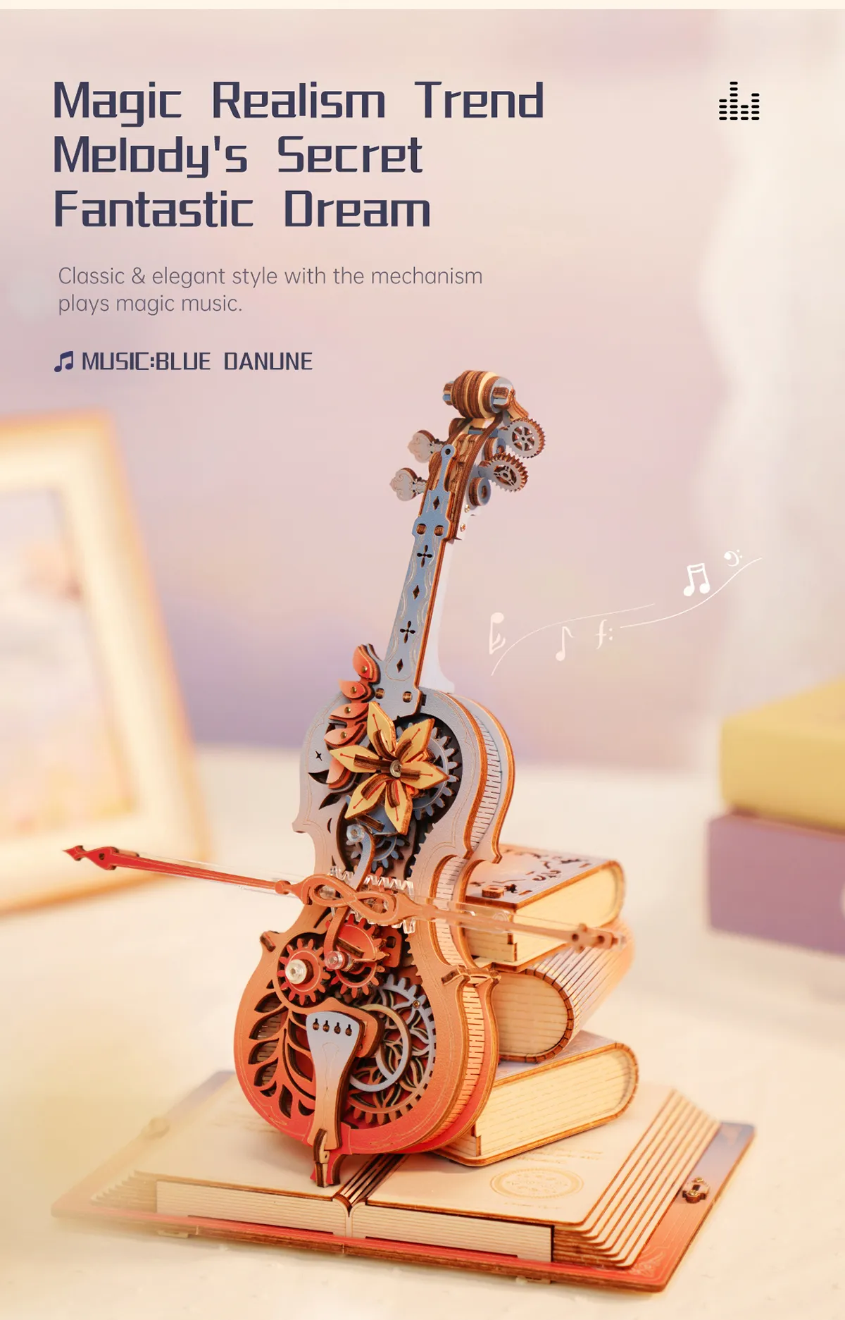 rokr symphony of gorgeous dreams mechanical music box 3d wooden puzzle amk63m