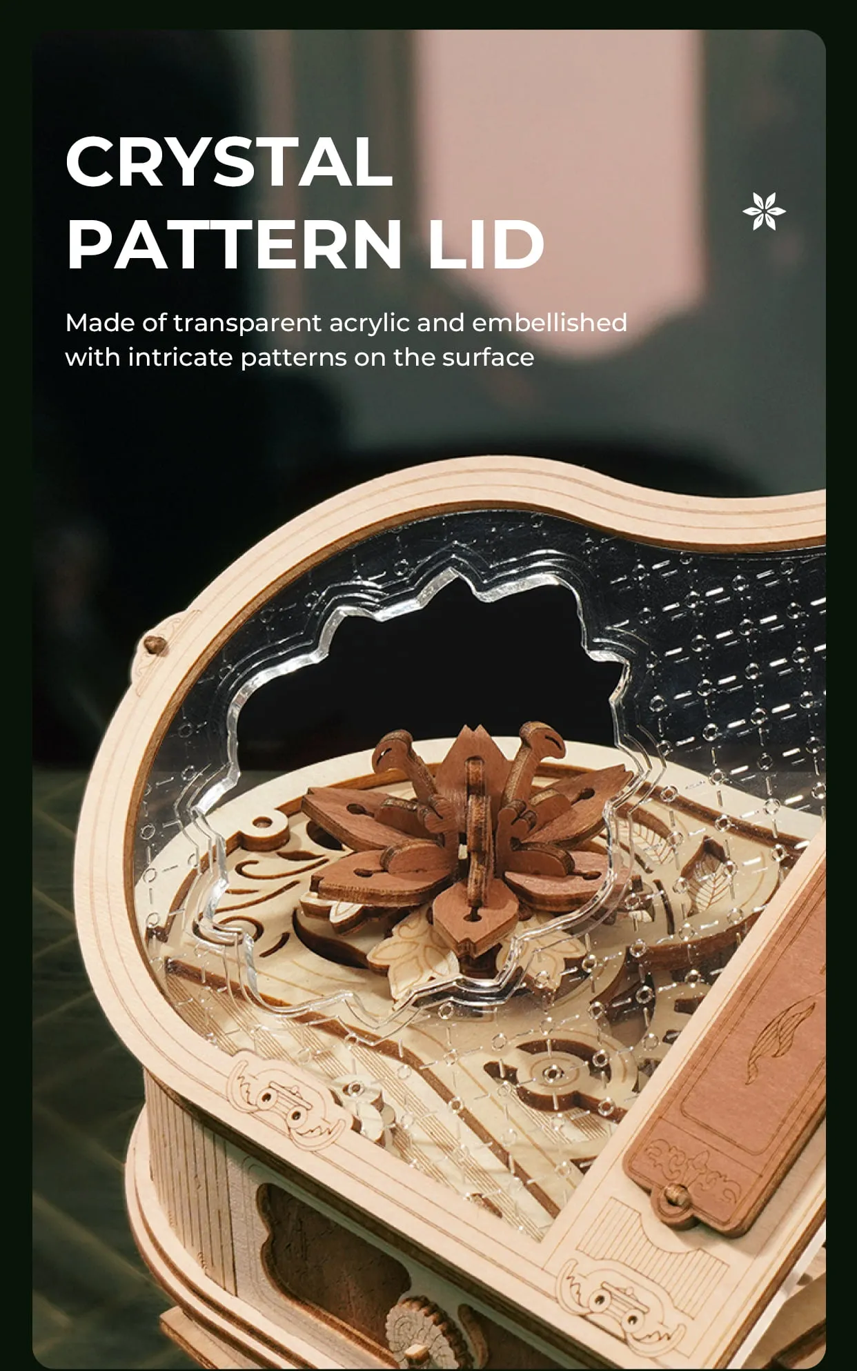 rokr magic piano mechanical music box 3d wooden puzzle amk81