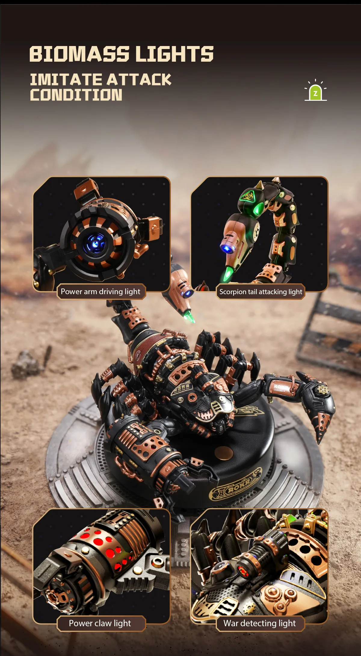 rokr emperor scorpion model diy 3d puzzle mi04
