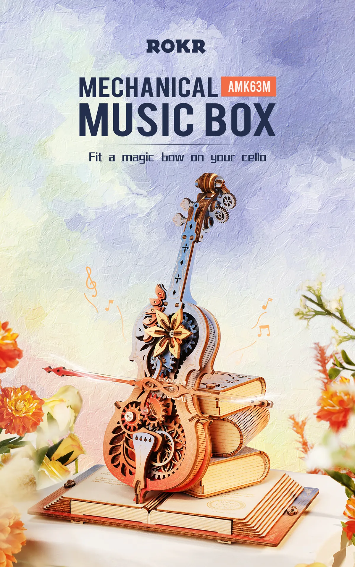 rokr symphony of gorgeous dreams mechanical music box 3d wooden puzzle amk63m