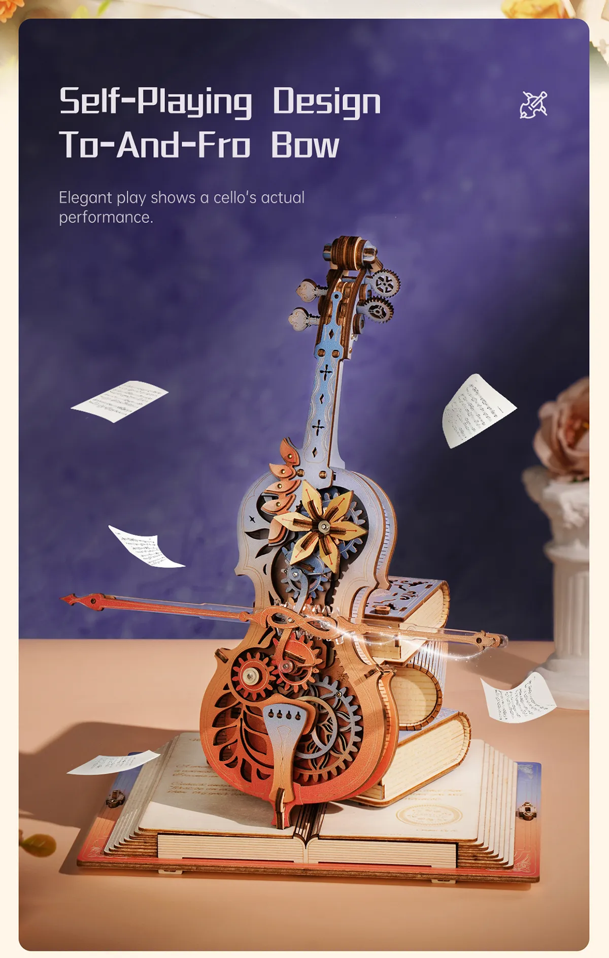 rokr symphony of gorgeous dreams mechanical music box 3d wooden puzzle amk63m