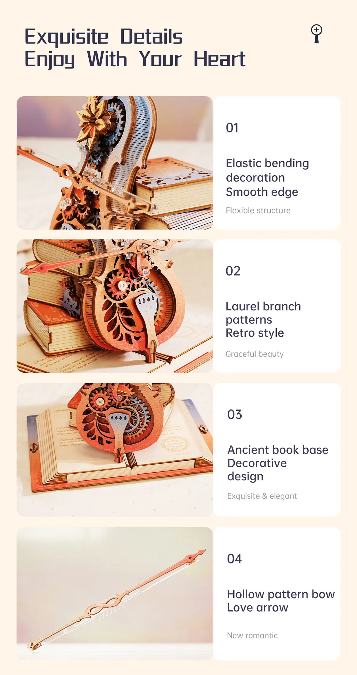 rokr symphony of gorgeous dreams mechanical music box 3d wooden puzzle amk63m