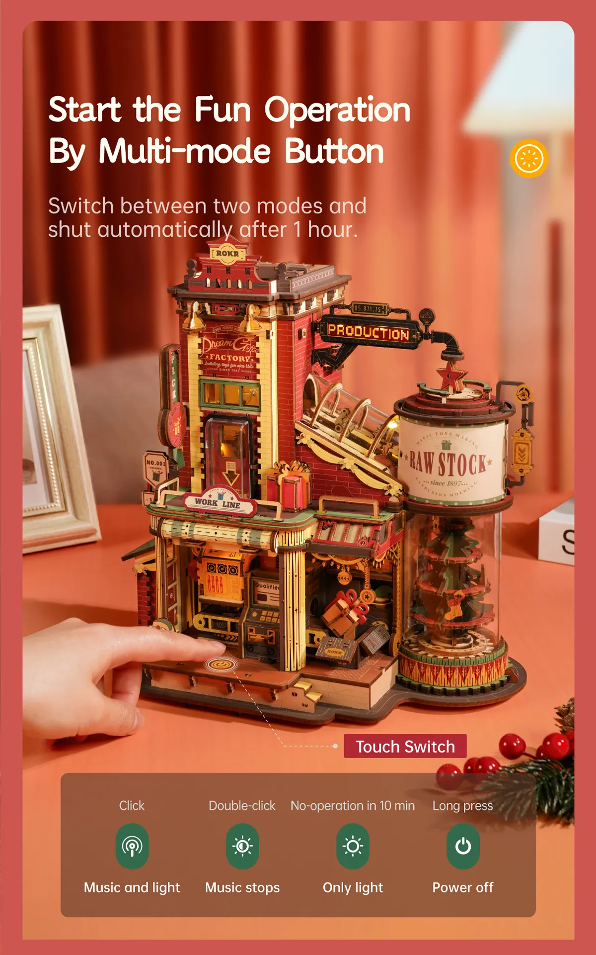 rokr dream gift factory wooden music box eab01