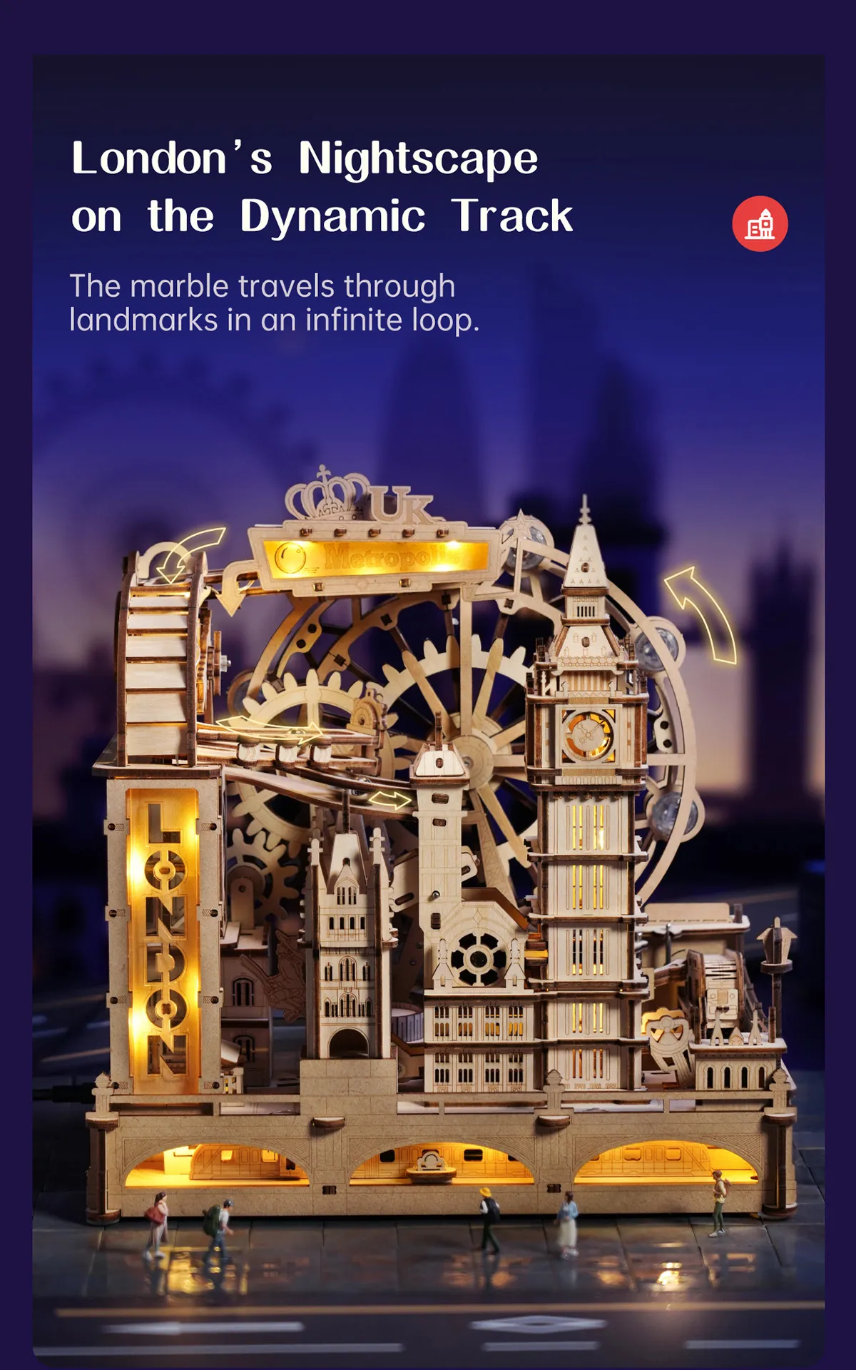 rokr marble travel london marble run wooden 3d puzzle egb01