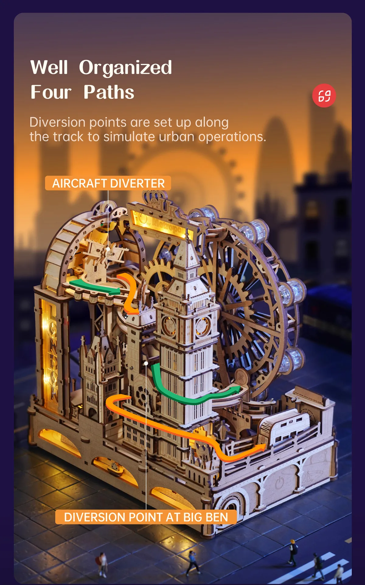 rokr marble travel london marble run wooden 3d puzzle egb01