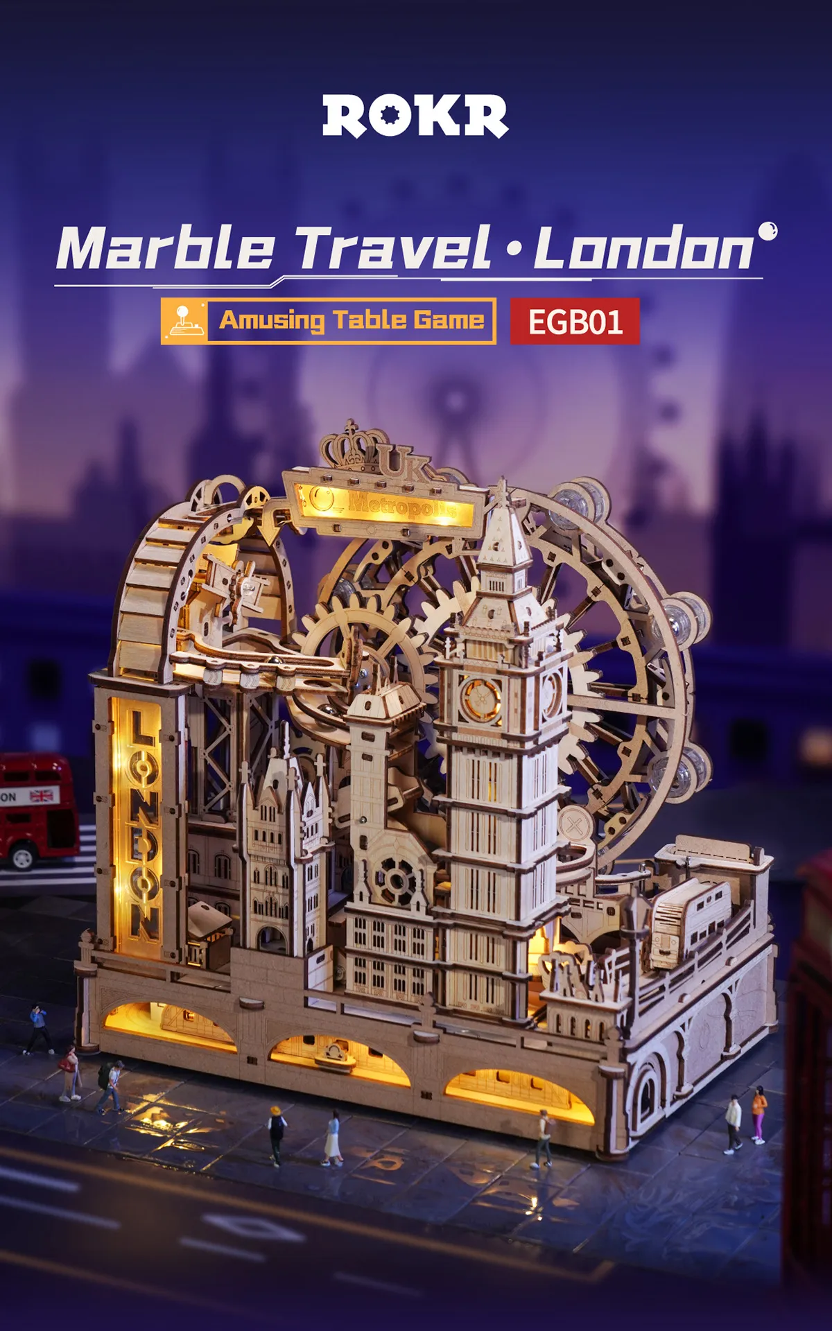 rokr marble travel london marble run wooden 3d puzzle egb01