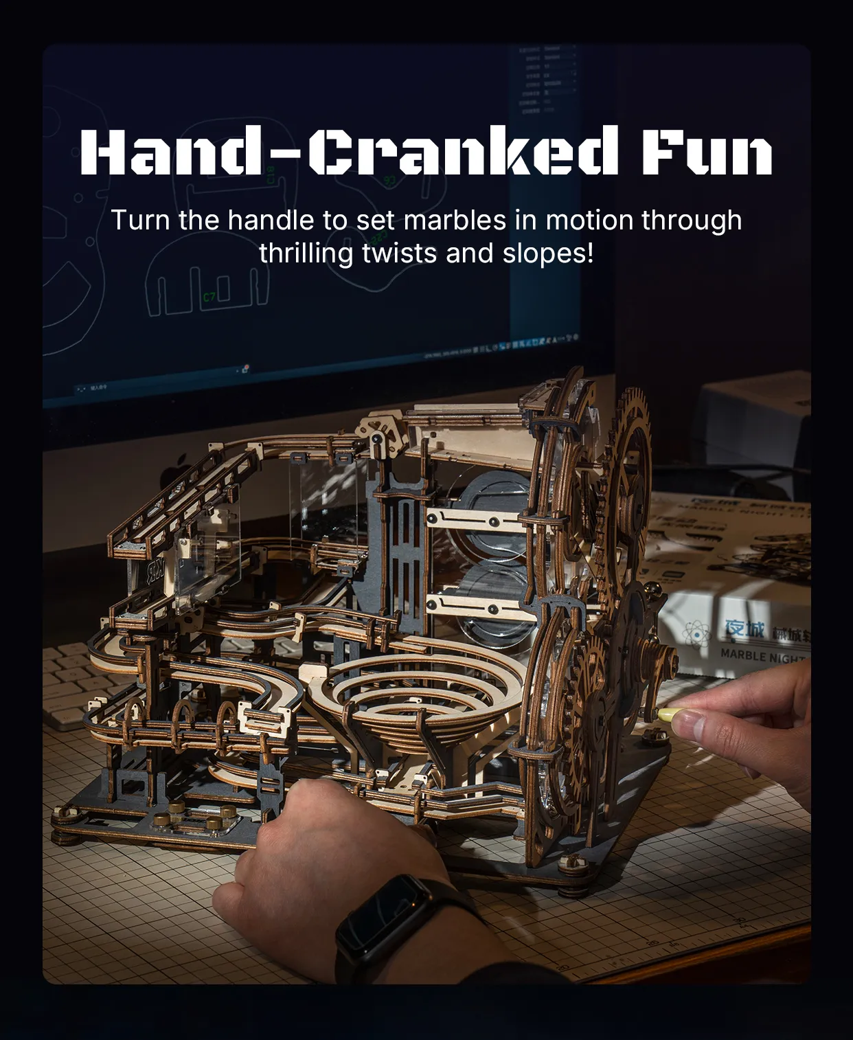 rokr marble night city wooden marble run 3d puzzle lga01