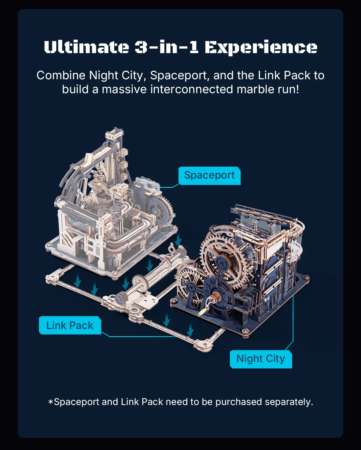 rokr marble night city wooden marble run 3d puzzle lga01