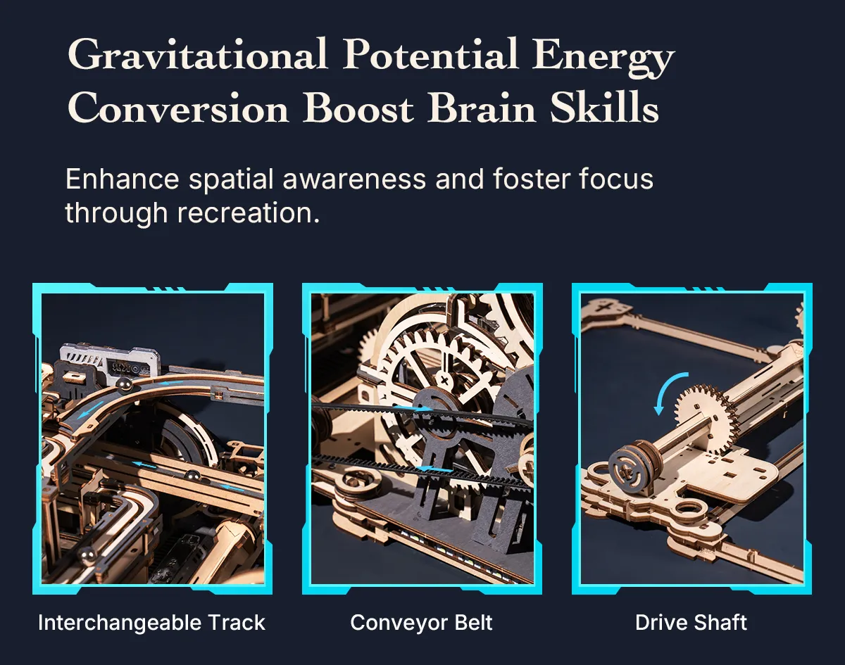rokr marble spaceport marble run 3d wooden puzzle lgc01