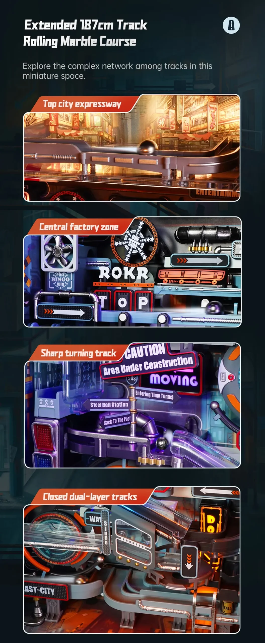 rokr the last city marble run mechanical 3d puzzle mr01s