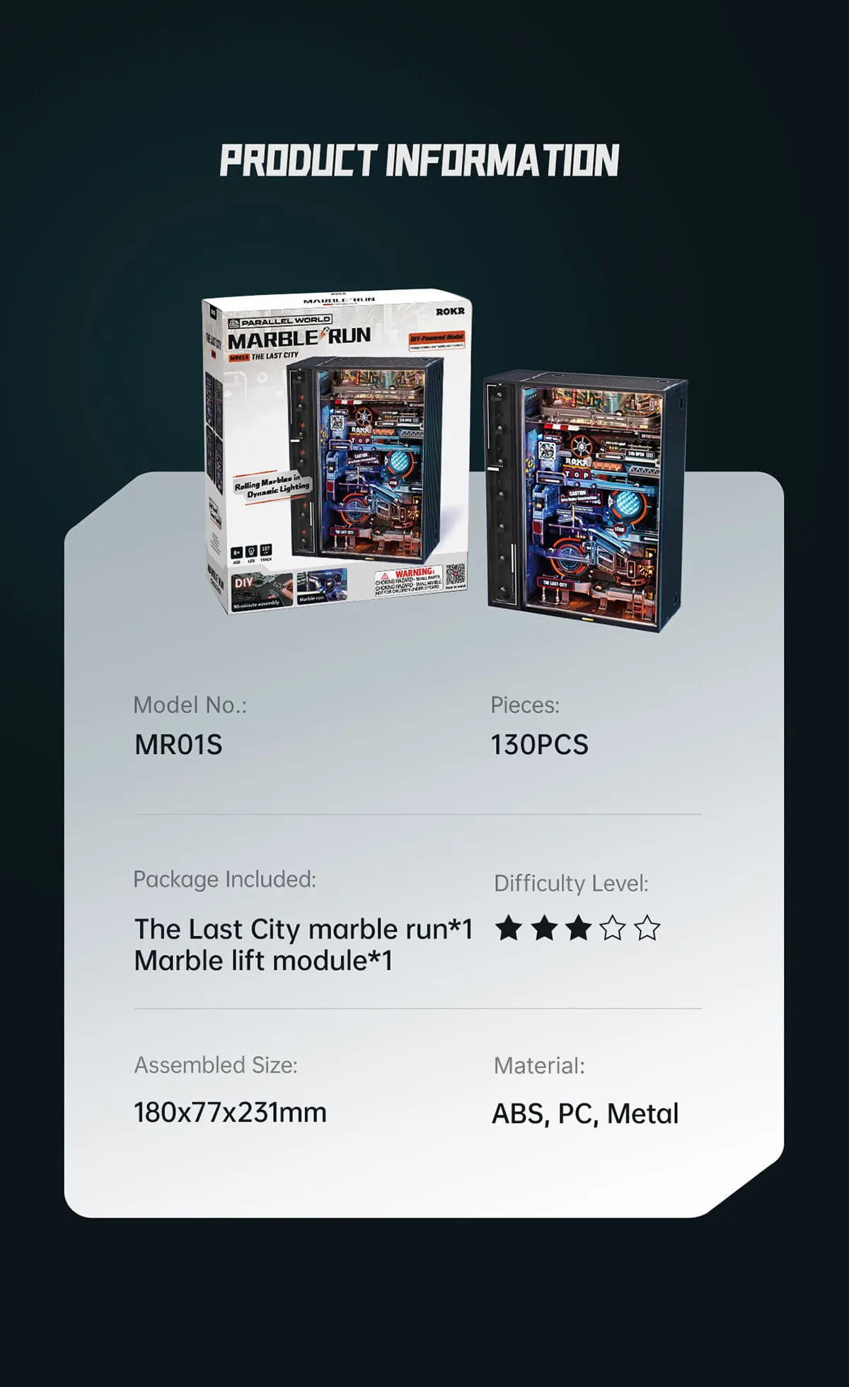 rokr the last city marble run mechanical 3d puzzle mr01s