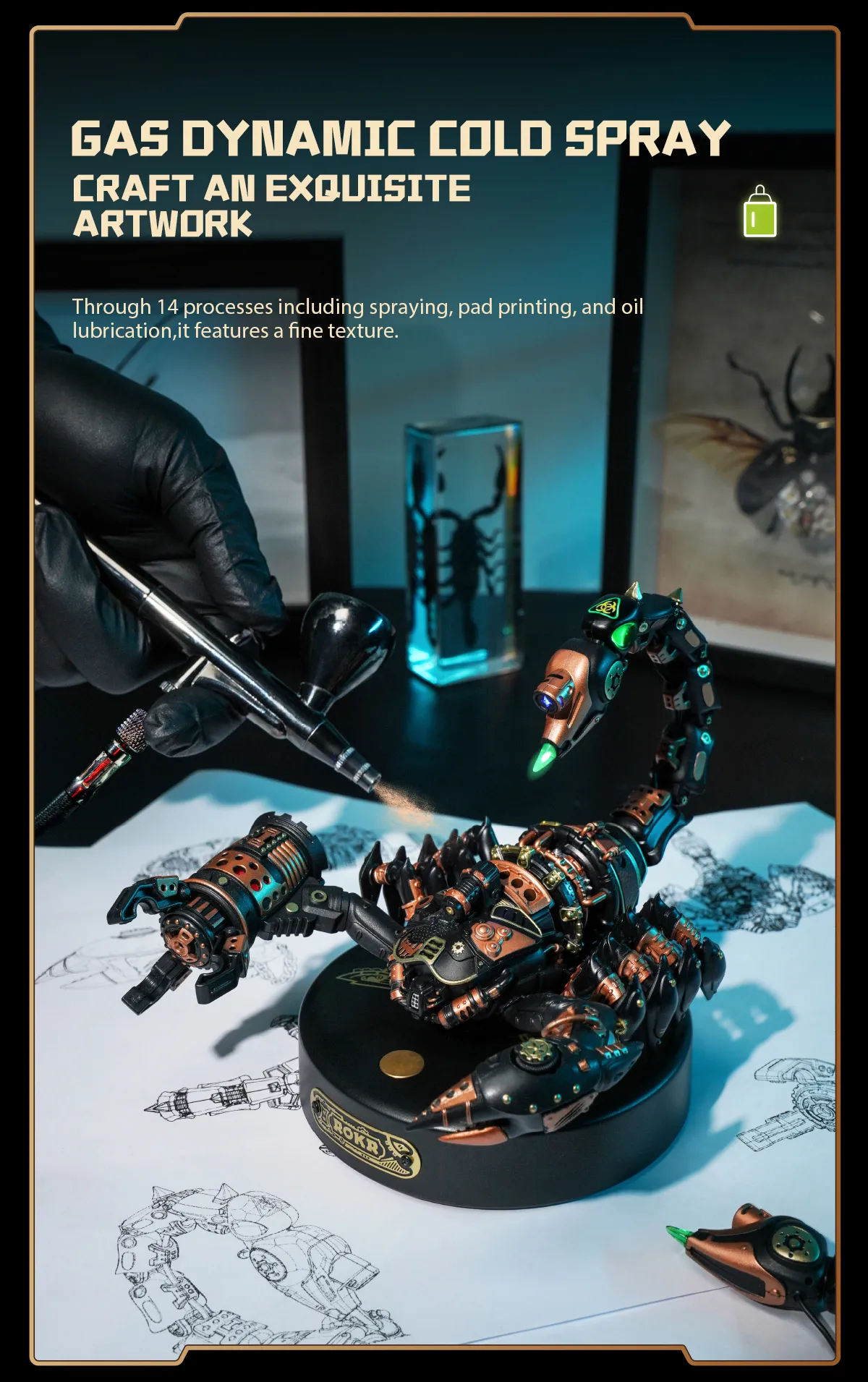 rokr emperor scorpion model diy 3d puzzle mi04