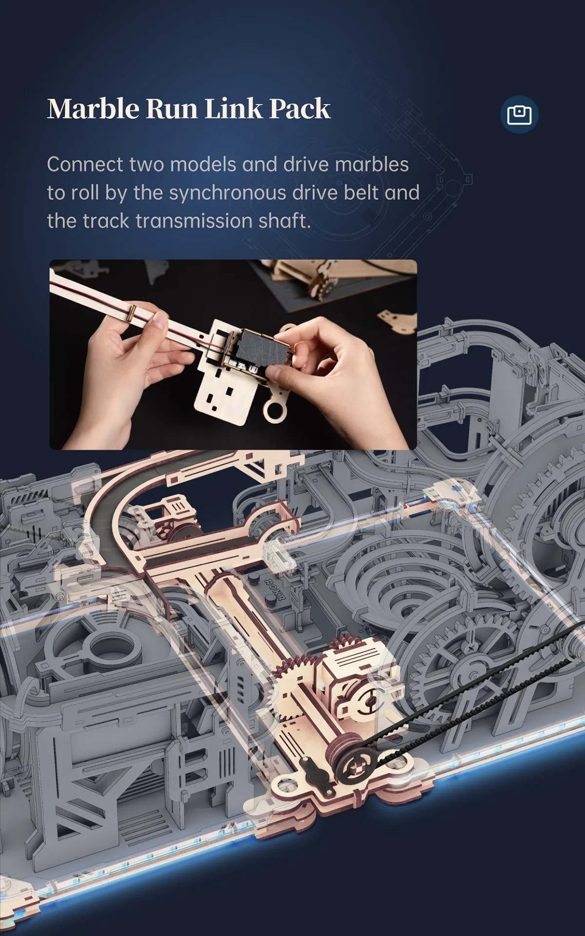 rokr marble spaceport marble run 3d wooden puzzle lgc01