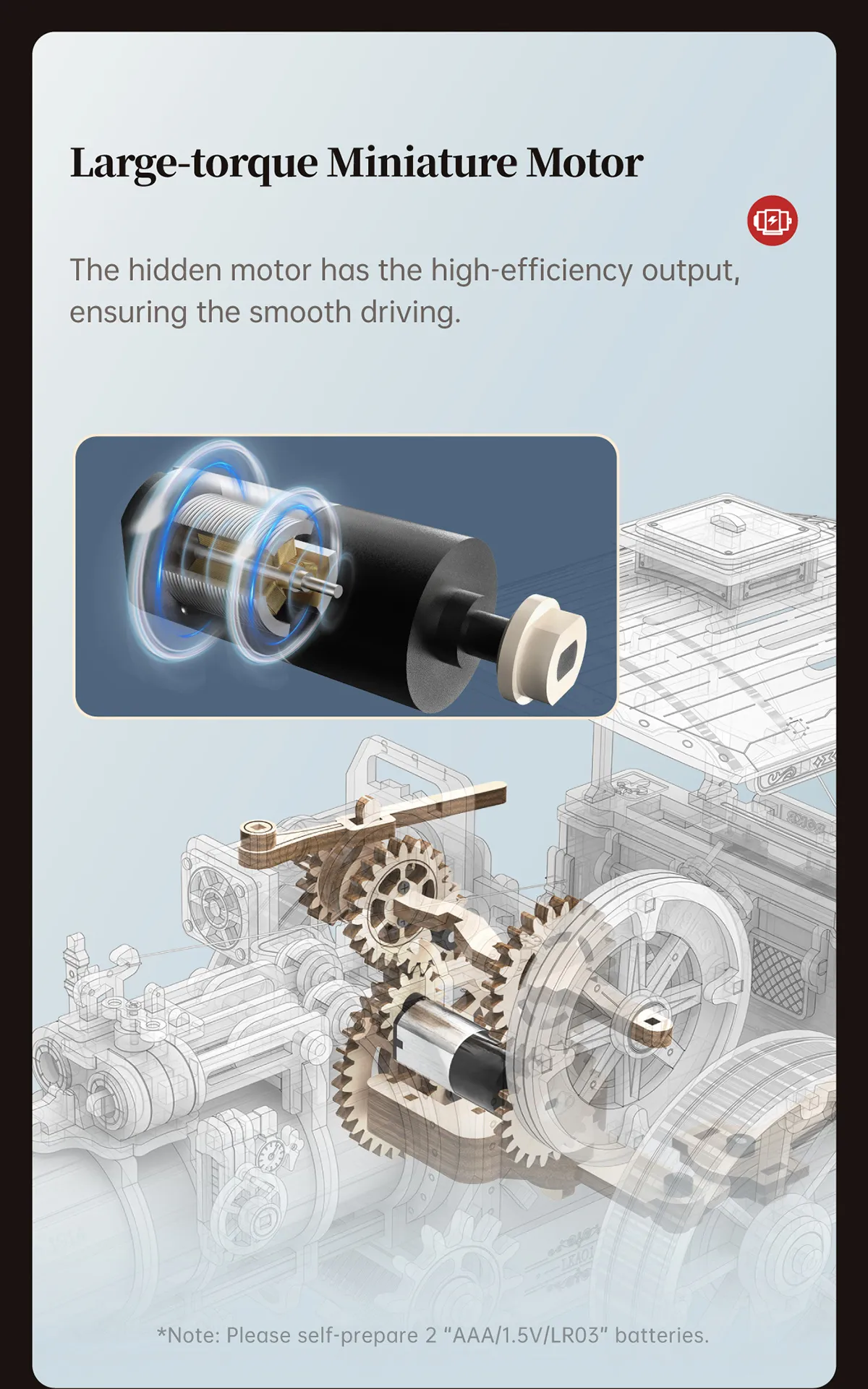rokr steam engine mechanical 3d wooden puzzle lka01
