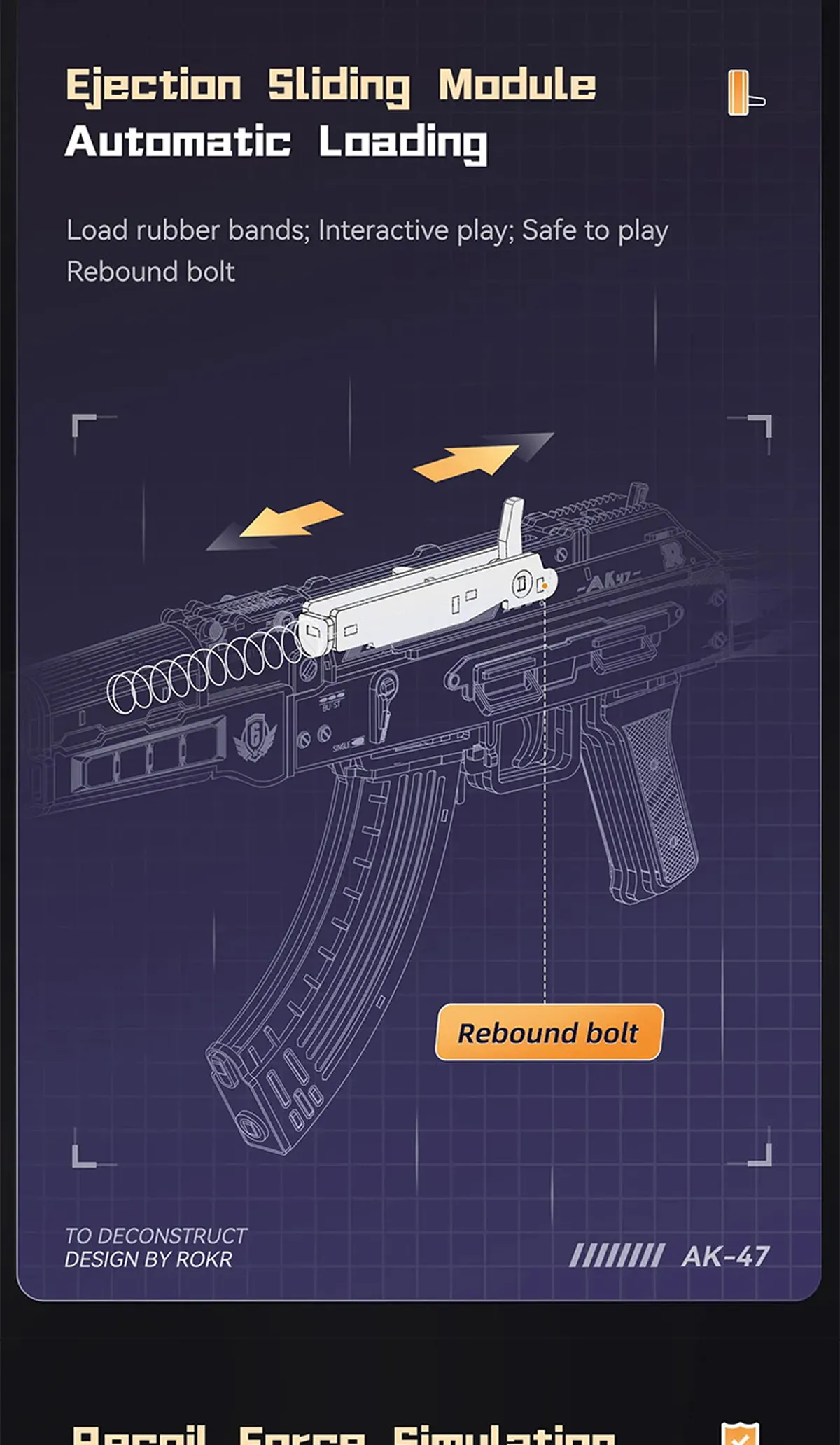 rokr ak 47 assault rifle gun toy 3d wooden puzzle lq901