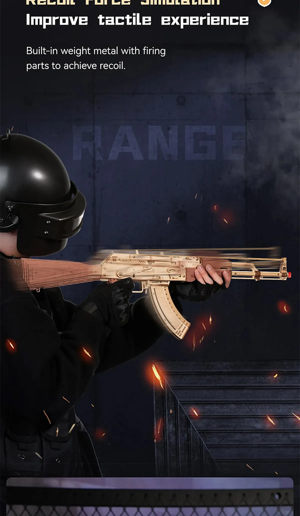 rokr ak 47 assault rifle gun toy 3d wooden puzzle lq901