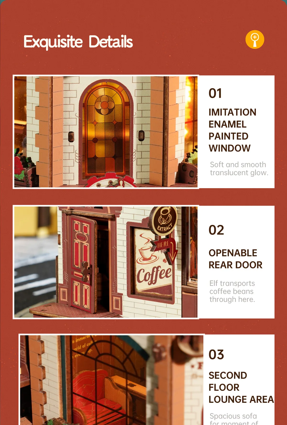 rokr dream coffee factory eab02 wooden music box model