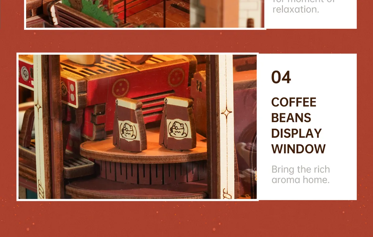 rokr dream coffee factory eab02 wooden music box model