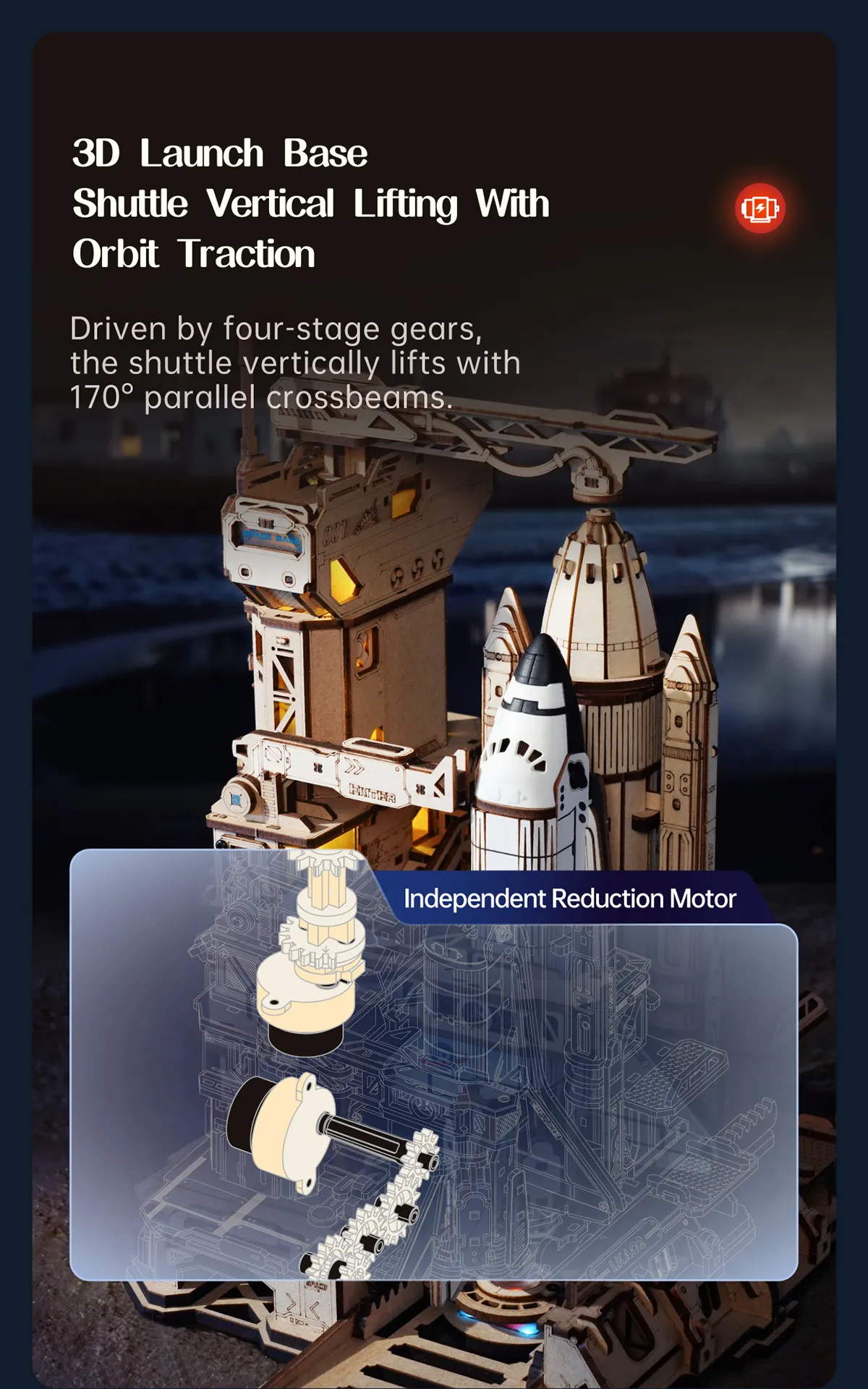 rokr space shuttle lka02 wooden 3d puzzle kit