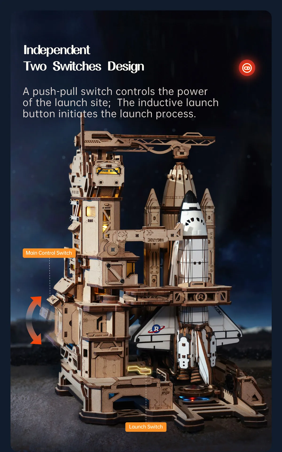 rokr space shuttle lka02 wooden 3d puzzle kit